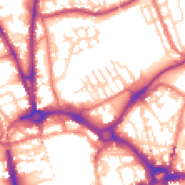 Daytime road noise heatmap for CH1 3HB