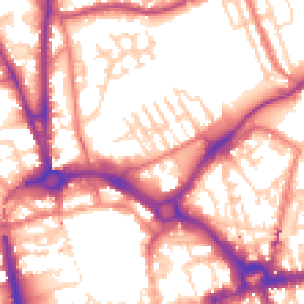 Daytime road noise heatmap for CH1 3HD