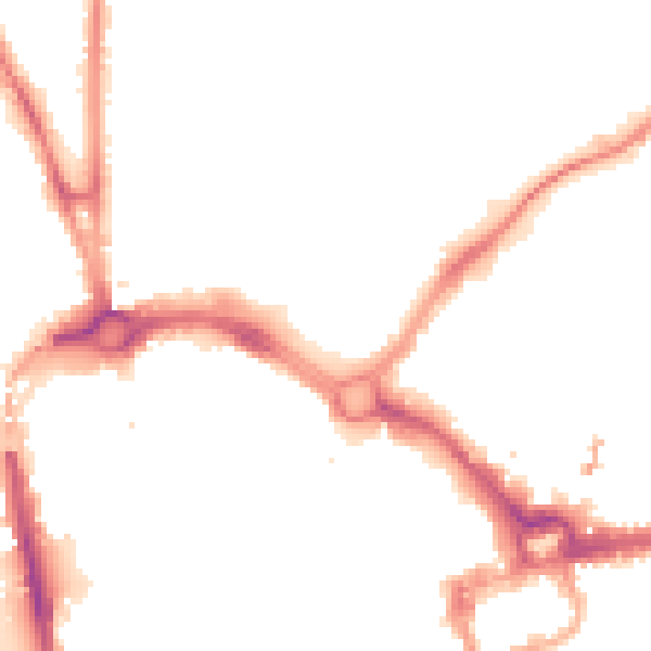 Night-time road noise heatmap for CH1 3HH