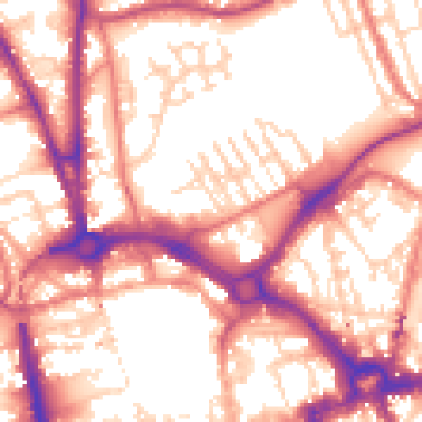 Daytime road noise heatmap for CH1 3HP