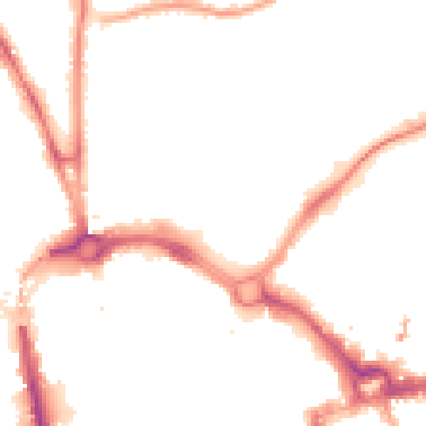 Night-time road noise heatmap for CH1 3HP