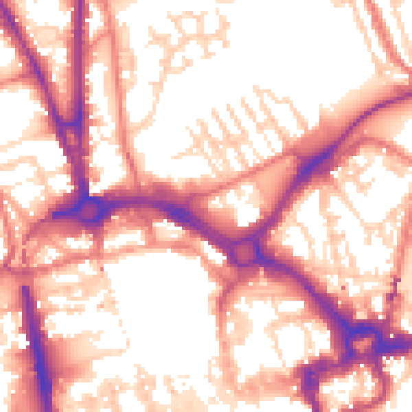 Daytime road noise heatmap for CH1 3HZ