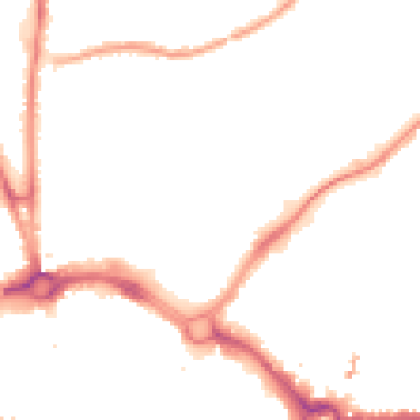 Night-time road noise heatmap for CH1 3JD