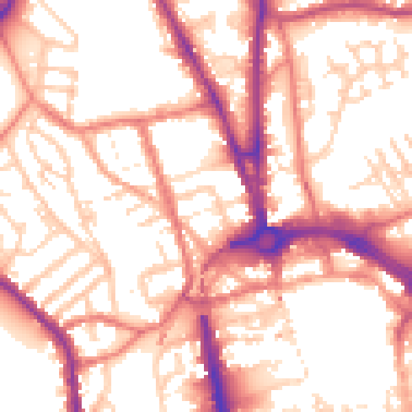Daytime road noise heatmap for CH1 4AD
