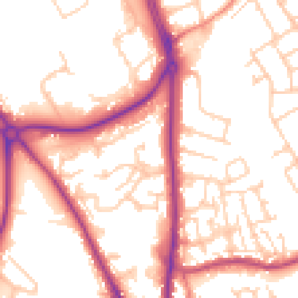 Daytime road noise heatmap for CH1 4AP