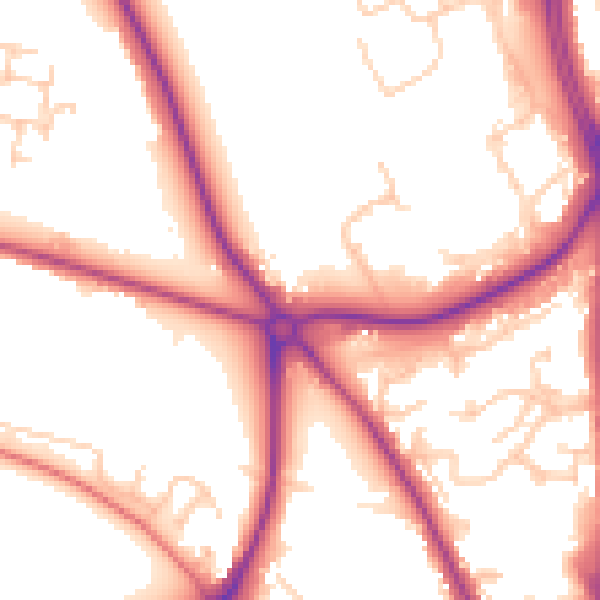 Daytime road noise heatmap for CH1 4AZ