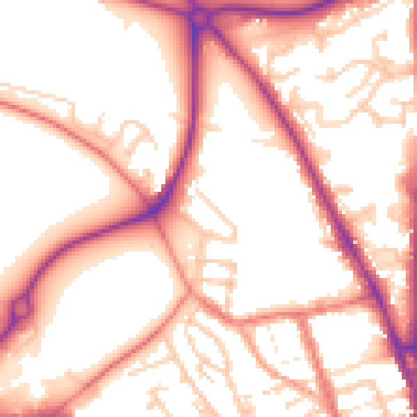 Daytime road noise heatmap for CH1 4BG