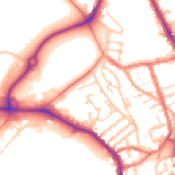 Daytime road noise heatmap for CH1 4DP
