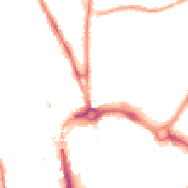 Night-time road noise heatmap for CH1 4DT