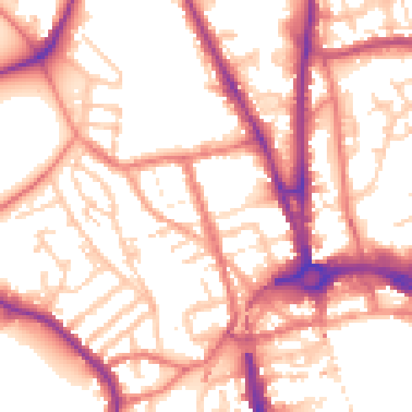 Daytime road noise heatmap for CH1 4HE