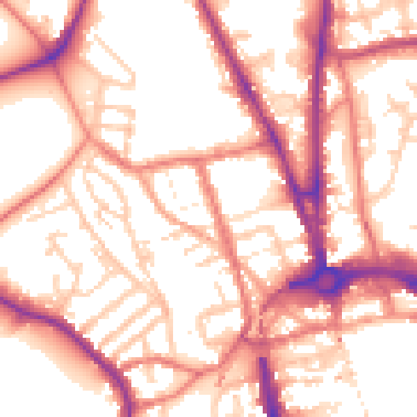 Daytime road noise heatmap for CH1 4HF