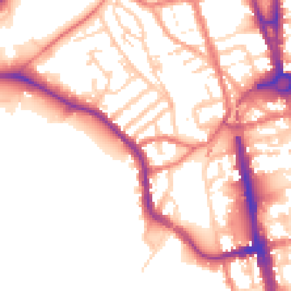 Daytime road noise heatmap for CH1 4JJ