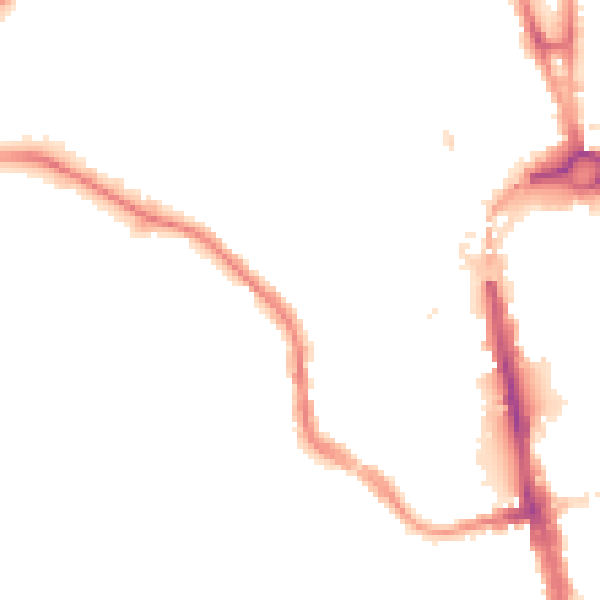 Night-time road noise heatmap for CH1 4JJ
