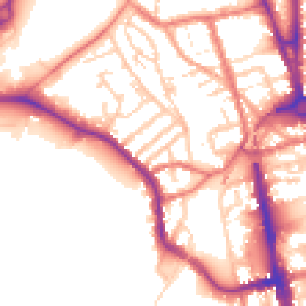 Daytime road noise heatmap for CH1 4JY