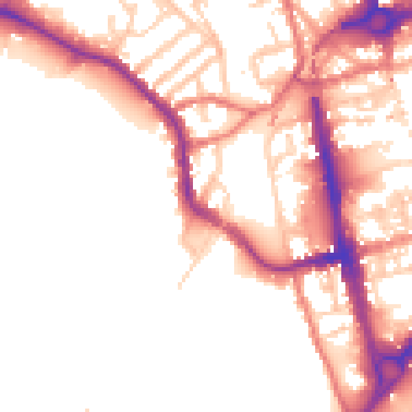 Daytime road noise heatmap for CH1 4LA