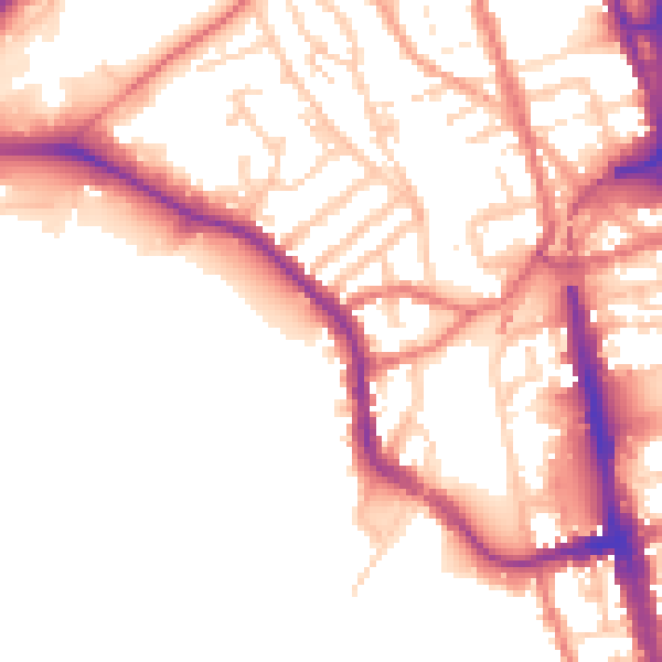 Daytime road noise heatmap for CH1 4LF