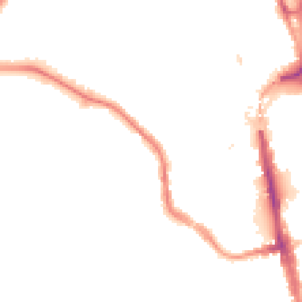Night-time road noise heatmap for CH1 4LF