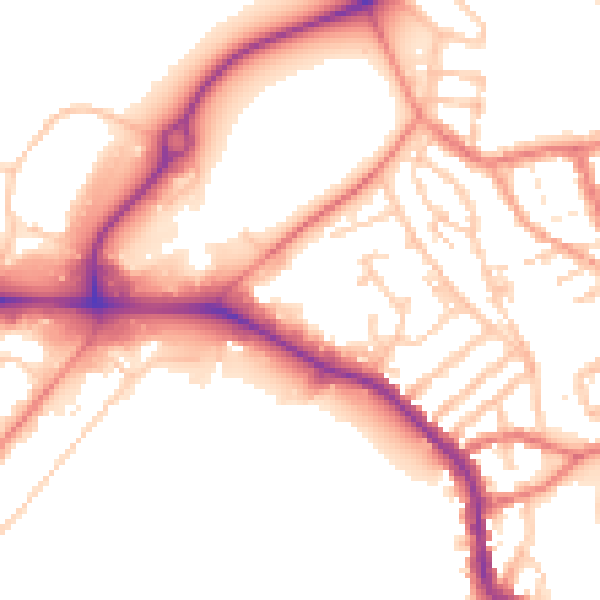 Daytime road noise heatmap for CH1 4PG