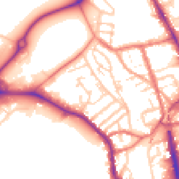 Daytime road noise heatmap for CH1 4PX