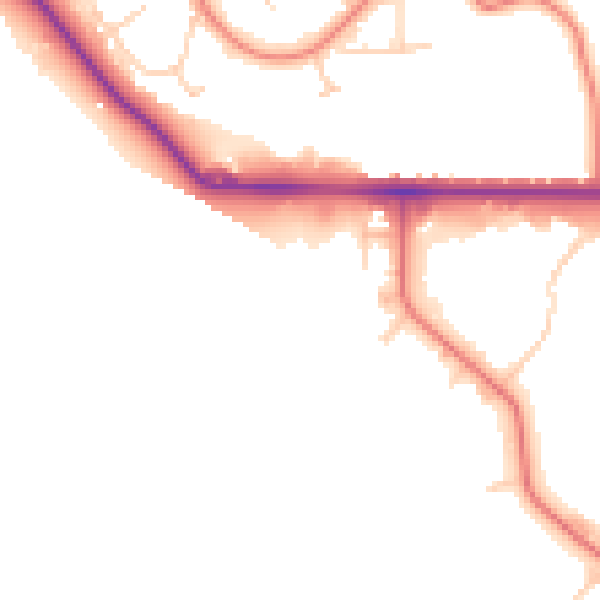 Daytime road noise heatmap for CH1 4QL