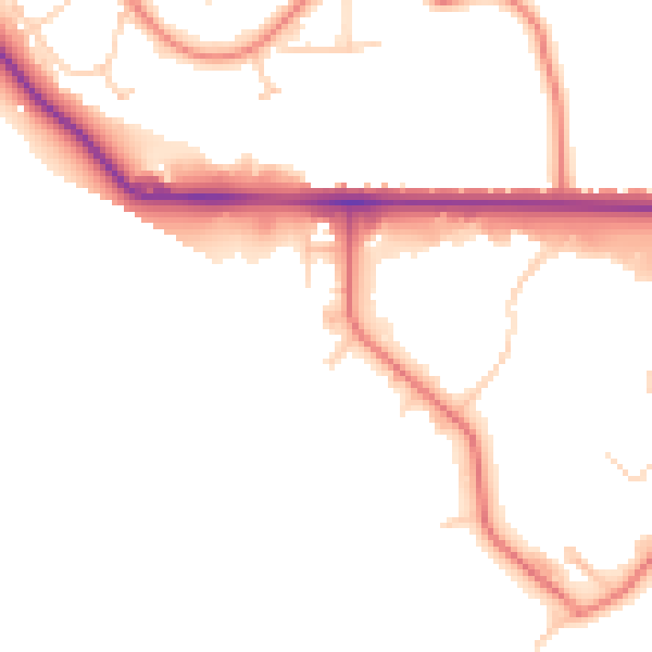 Daytime road noise heatmap for CH1 4QN