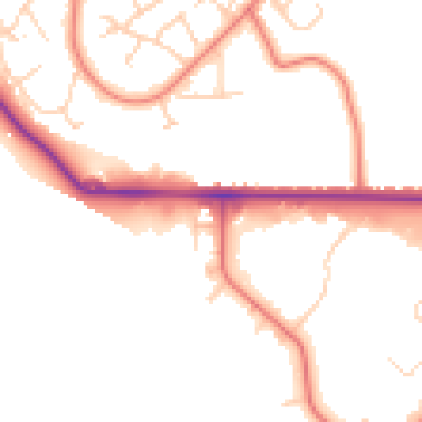 Daytime road noise heatmap for CH1 4QR