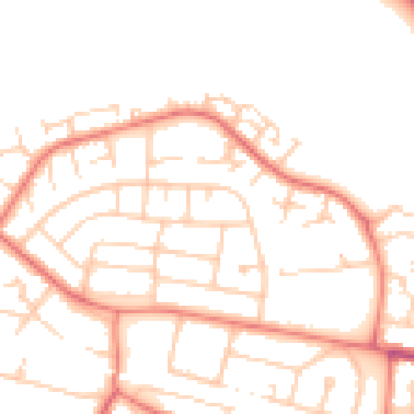 Daytime road noise heatmap for CH1 5EJ