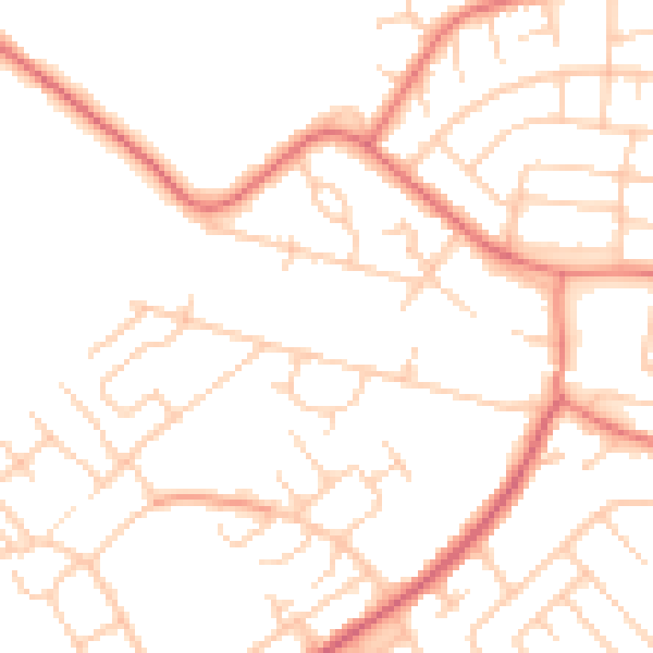 Daytime road noise heatmap for CH1 5ES