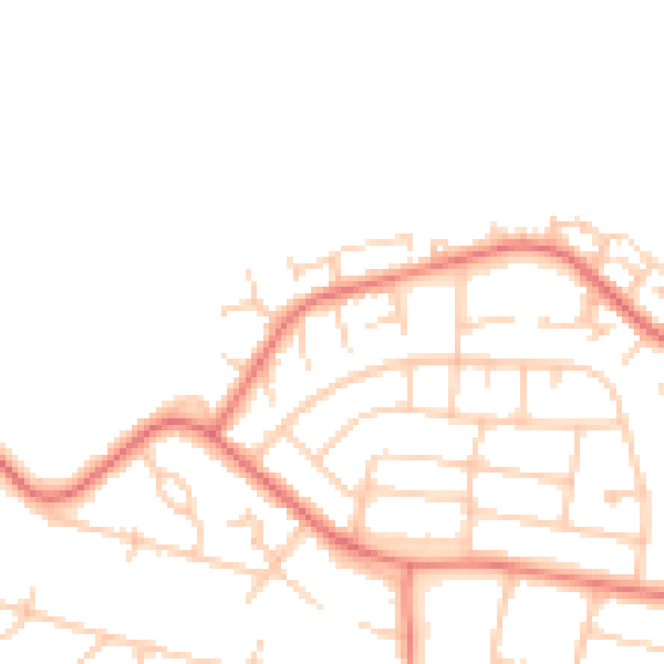 Daytime road noise heatmap for CH1 5JB