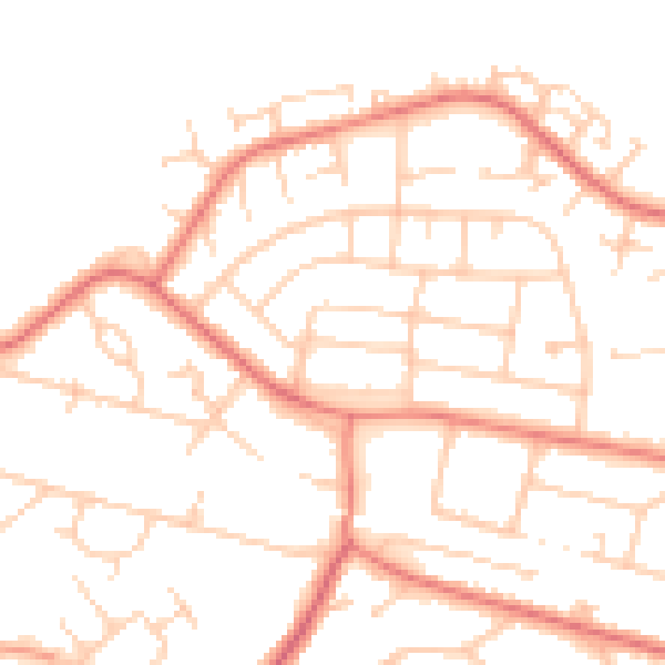 Daytime road noise heatmap for CH1 5LA