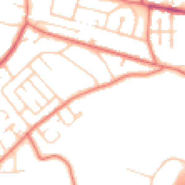 Daytime road noise heatmap for CH1 5LD