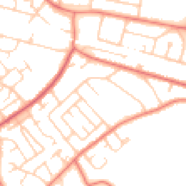 Daytime road noise heatmap for CH1 5NU