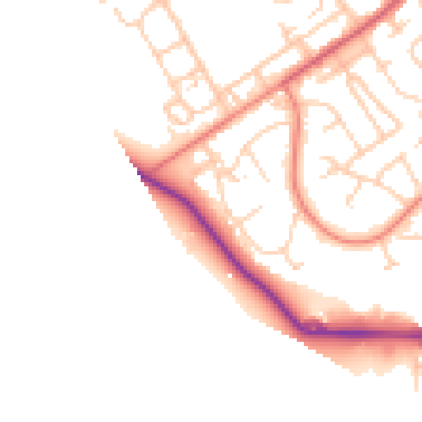 Daytime road noise heatmap for CH1 5RT