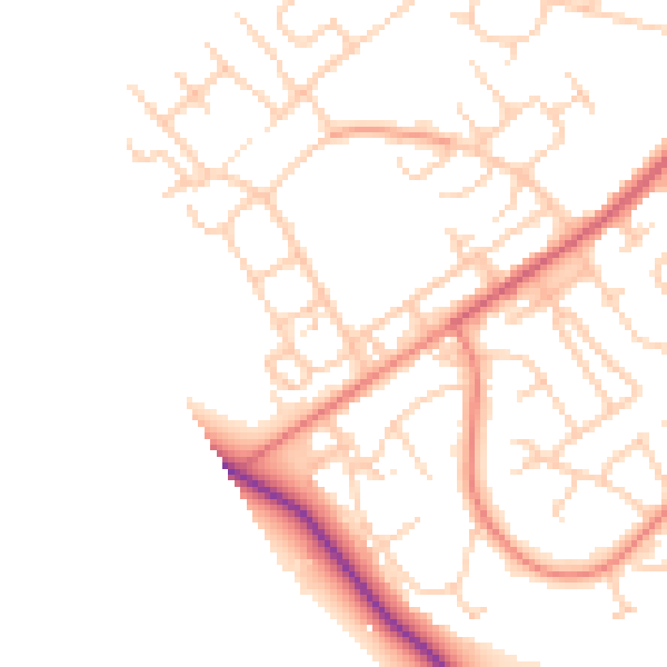 Daytime road noise heatmap for CH1 5SH