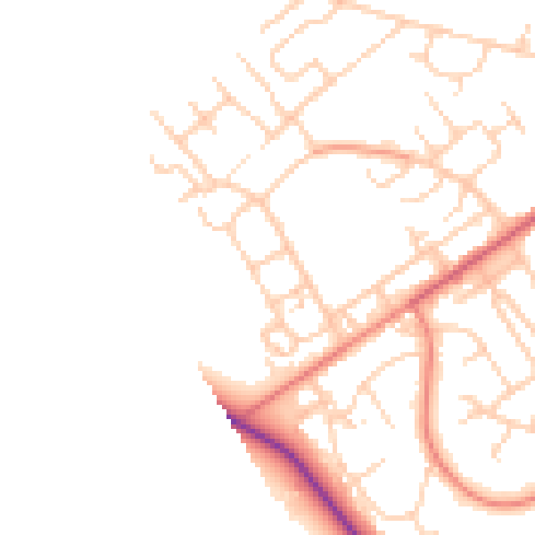 Daytime road noise heatmap for CH1 5SX