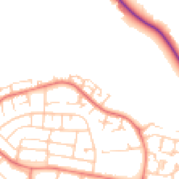 Daytime road noise heatmap for CH1 5XD