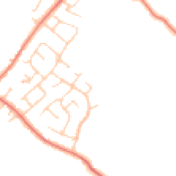 Daytime road noise heatmap for CH1 6AN