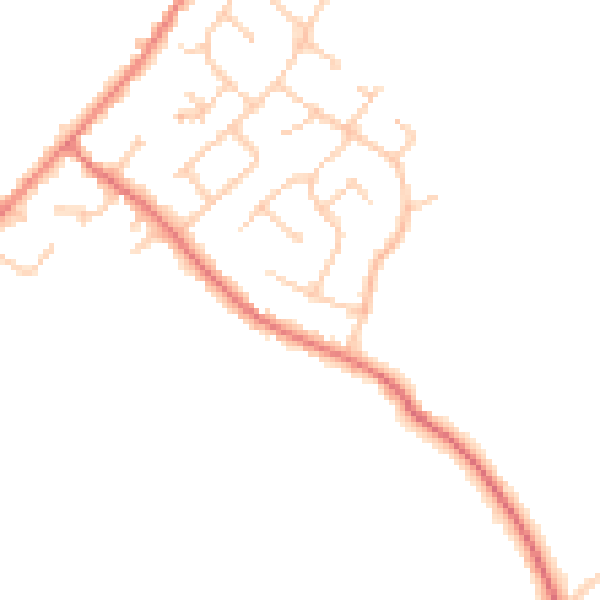 Daytime road noise heatmap for CH1 6AR