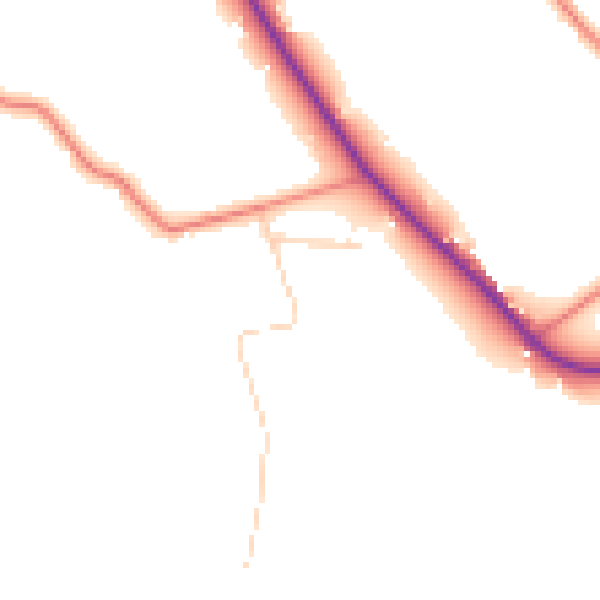 Daytime road noise heatmap for CH1 6DE