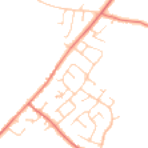 Daytime road noise heatmap for CH1 6DG