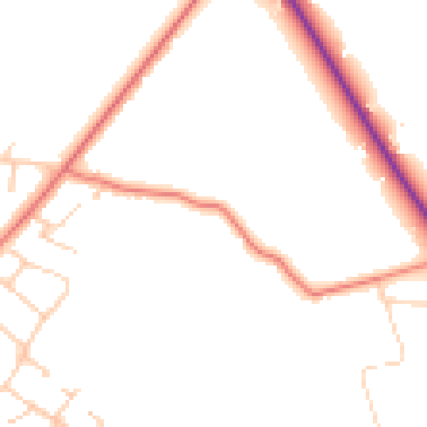 Daytime road noise heatmap for CH1 6DH