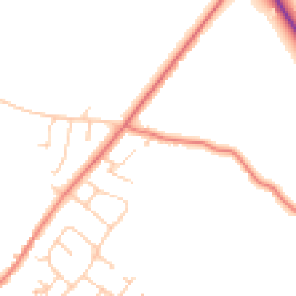 Daytime road noise heatmap for CH1 6DL