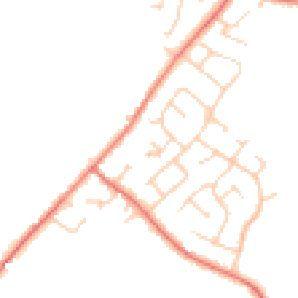 Daytime road noise heatmap for CH1 6DQ