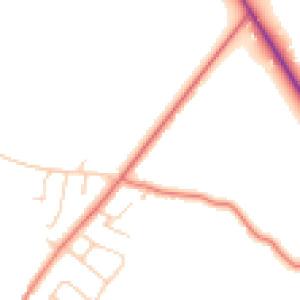 Daytime road noise heatmap for CH1 6DS