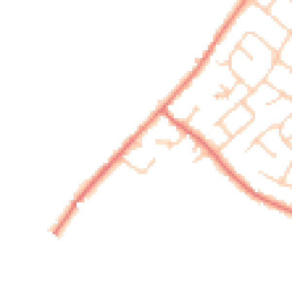 Daytime road noise heatmap for CH1 6DU