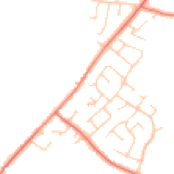 Daytime road noise heatmap for CH1 6ED