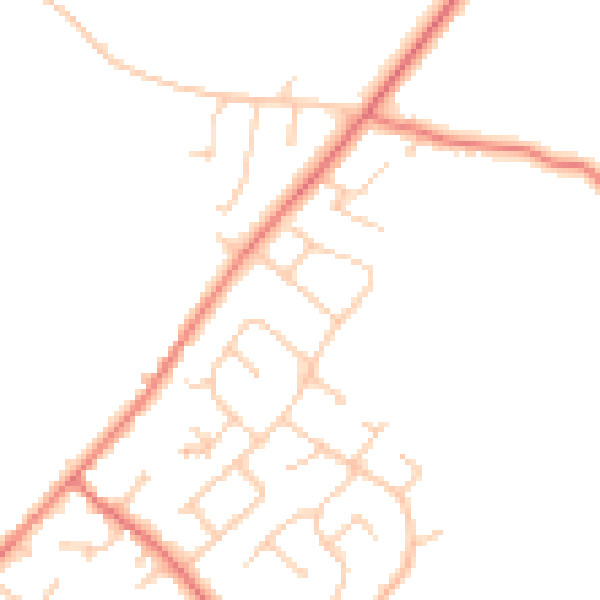 Daytime road noise heatmap for CH1 6EJ