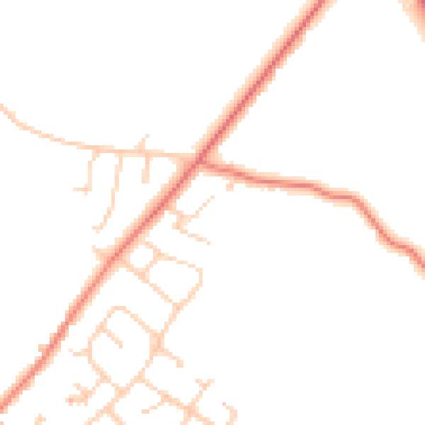 Daytime road noise heatmap for CH1 6EL
