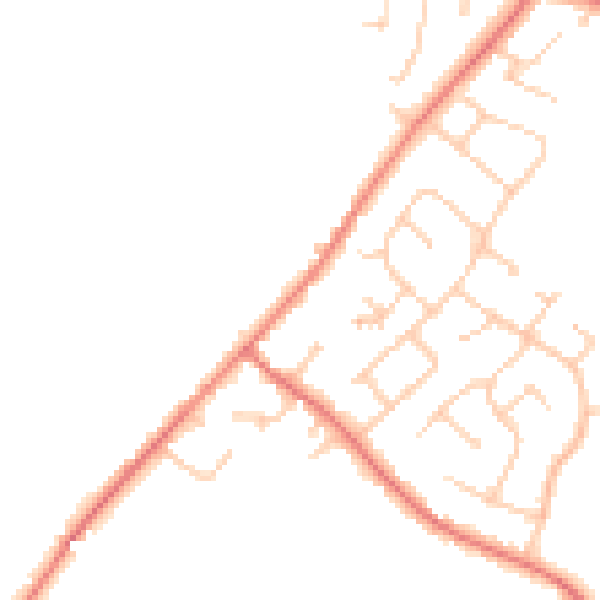 Daytime road noise heatmap for CH1 6EN