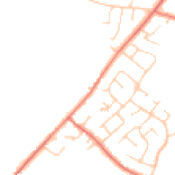 Daytime road noise heatmap for CH1 6ET